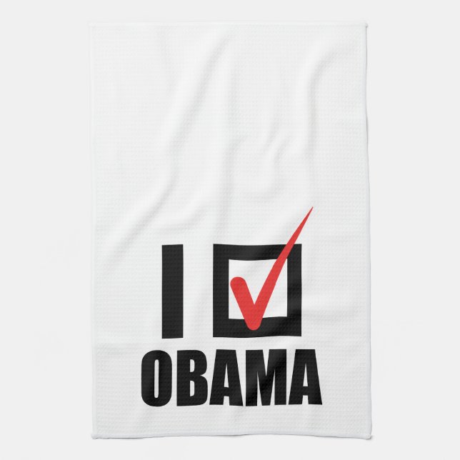 I VOTED OBAMA BW -.png Kitchen Towel (Vertical)