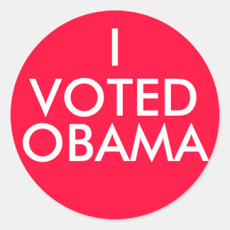 I, VOTED, OBAMA CLASSIC ROUND STICKER