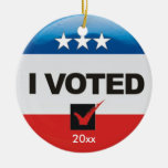 I Voted One-sided Ceramic Ornament at Zazzle