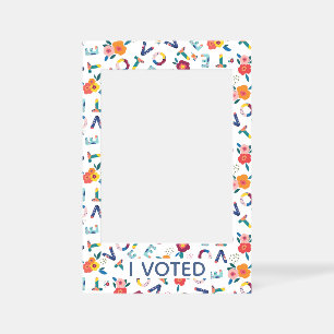 I VOTED Original Selfie Frame in Blue Orange Red