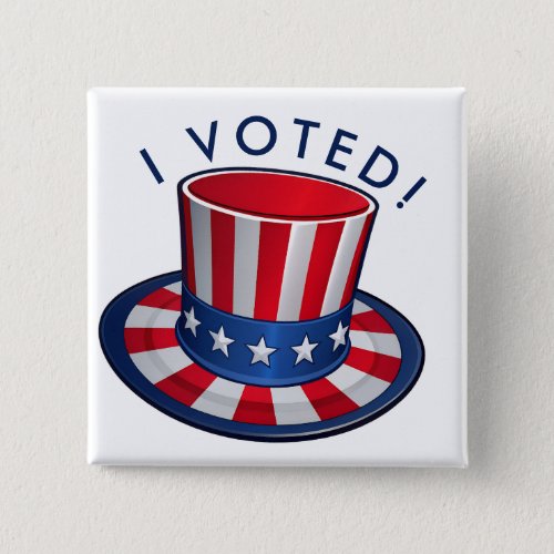 I VOTED Pin with Americas Red White and Blue Hat