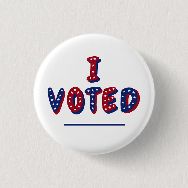 I Voted Red White and Blue Button (Front)