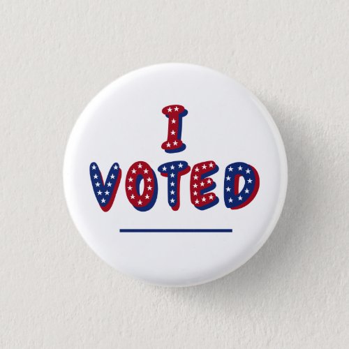 I Voted Red White and Blue Button