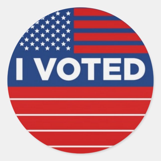 I VOTED Red White and Blue Vote Political Classic Round Sticker (Front)