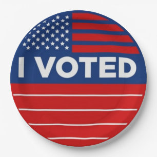 I VOTED Red White and Blue Vote Political Paper Plates