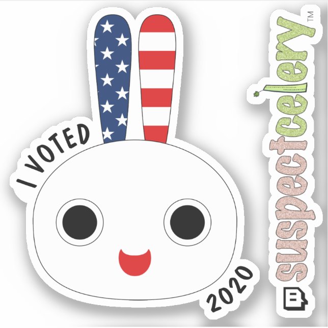 I VOTED Red White Blue Bunny + SuspectCelery™ Sticker (Front)