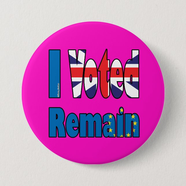 I voted remain - EU referendum Brexit Button (Front)