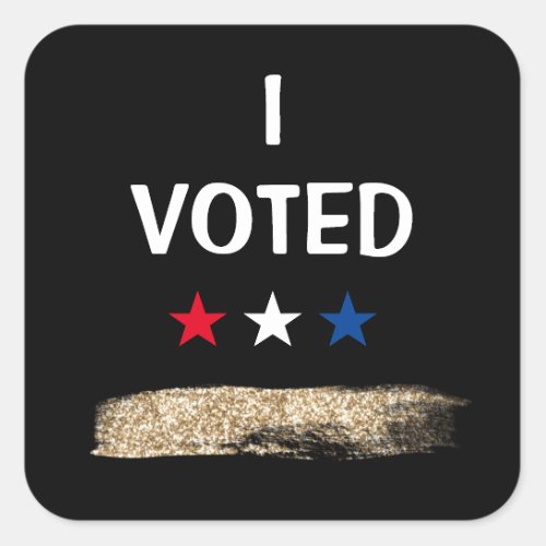I Voted Sparkles Square Sticker