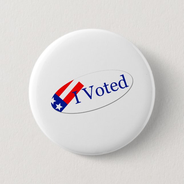 I Voted Sticker Pinback Button (Front)