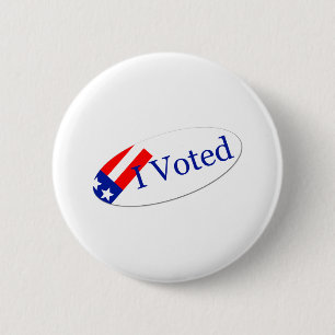 I Voted Sticker Pinback Button