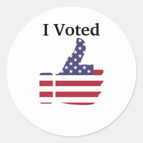 I Voted Thumbs Up Classic Round Sticker