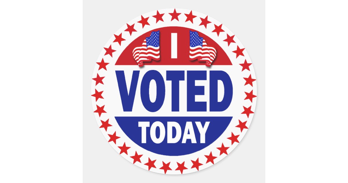 I Voted Today Classic Round Sticker Zazzle I Voted Today Classic Round Sticker Zazzle