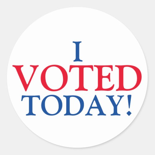 I VOTED Today Classic Round Sticker