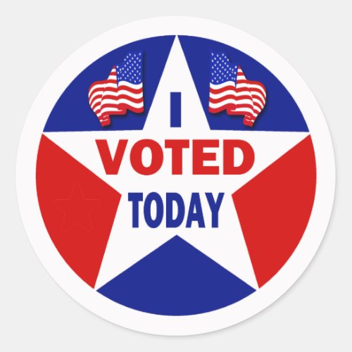 I Voted Today Classic Round Sticker