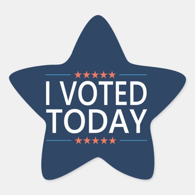 I Voted Today Star Sticker (Front)
