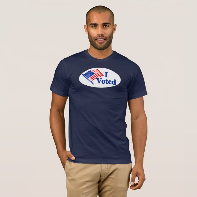I Voted United States Flag Dark T-Shirt (Front Full)