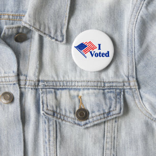 I Voted United States Flag Sticker Button