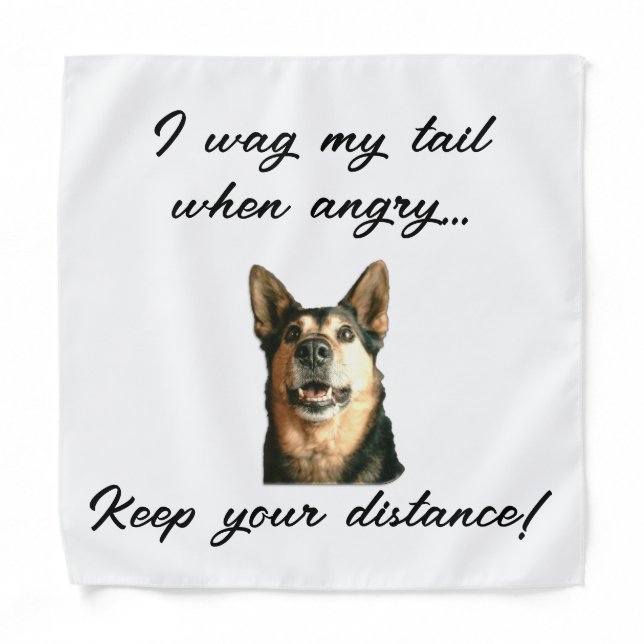 I Wag My Tail When Angry – Keep Your Distance! Bandana (Front)