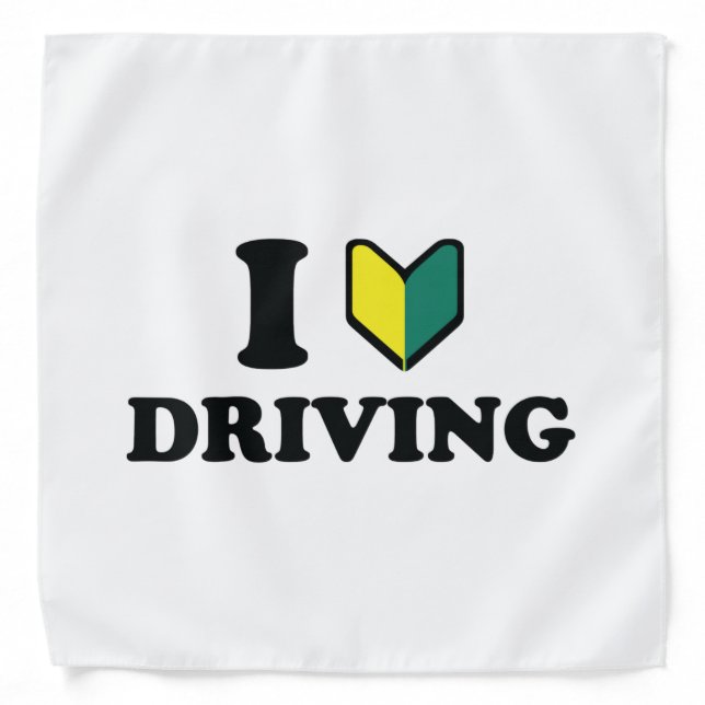 I Wakaba [Heart/Love] Driving Bandana (Front)