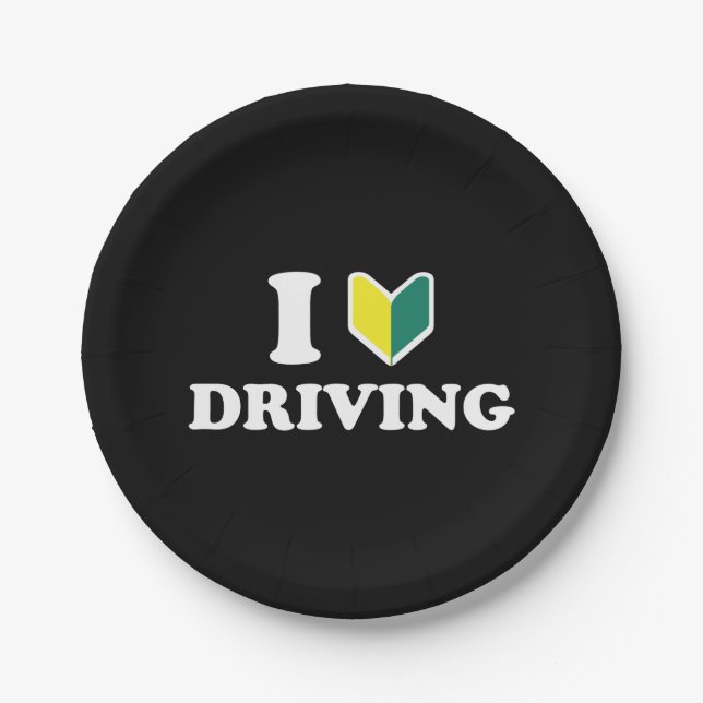 I Wakaba [Heart/Love] Driving Paper Plates (Front)