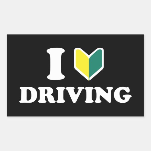 I Wakaba HeartLove Driving Rectangular Sticker