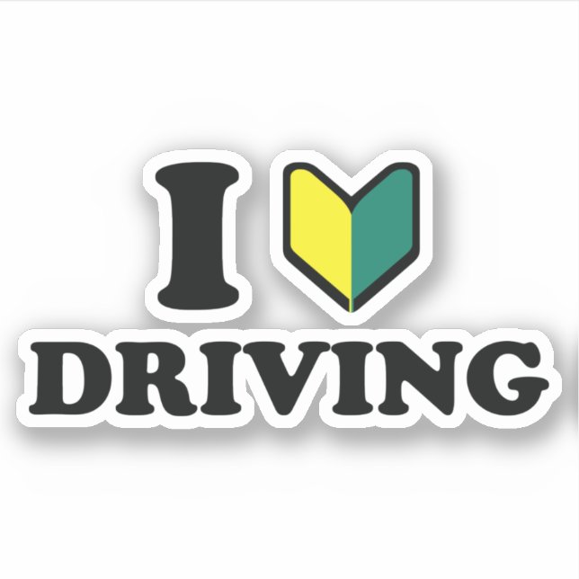 I Wakaba [Heart/Love] Driving Sticker (Front)