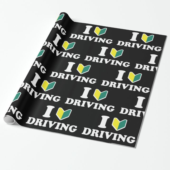 I Wakaba [Heart/Love] Driving Wrapping Paper (Unrolled)