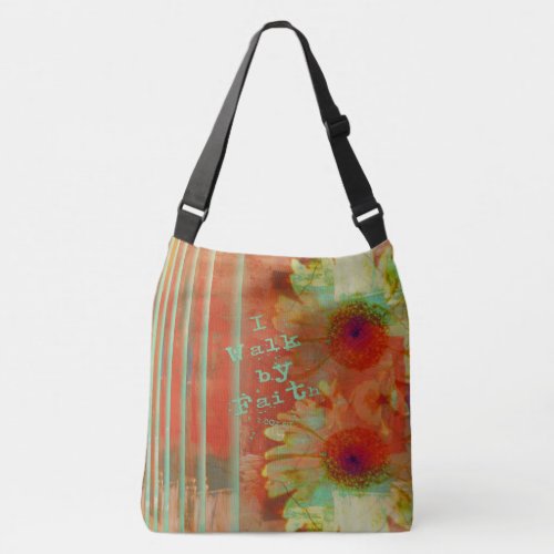 I Walk By Faith Gerber Daisy Christian Bag