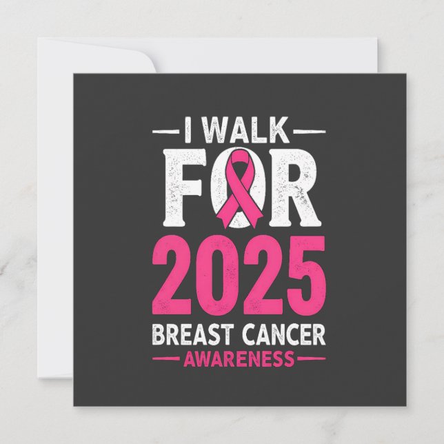 I Walk For 2025  Breast Cancer  Invitation (Front)