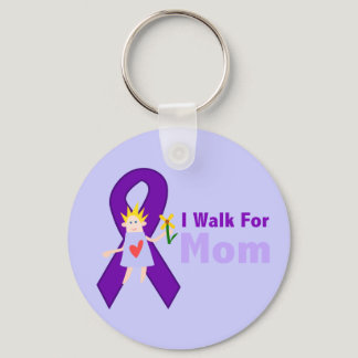 I Walk For Mom Alzheimer's Gift Keychain