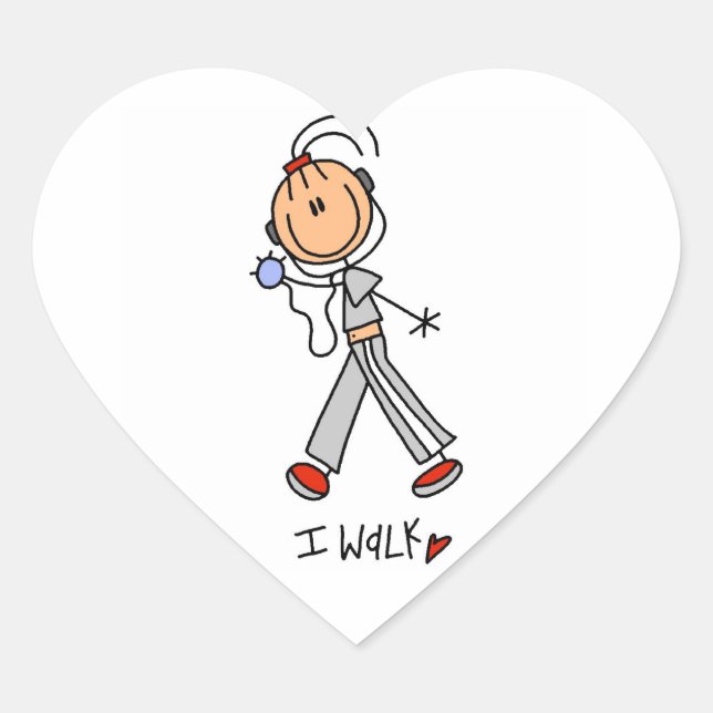 I Walk Heart Sticker (Front)