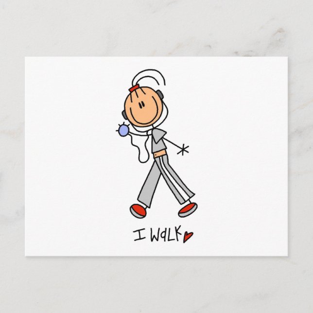 I Walk Tshirts and Gifts Postcard (Front)