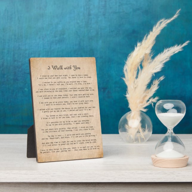 I Walk with You Dog Sympathy Poem Plaque (Side)
