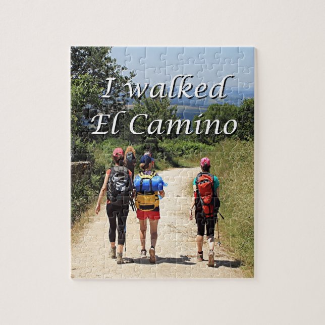 I walked El Camino, Spain (caption) Jigsaw Puzzle (Vertical)