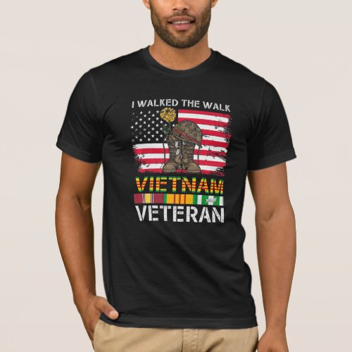 I Walked The Walk Vietnam Veteran Men Women Us Vet T_Shirt