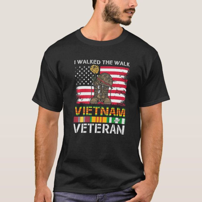 I Walked The Walk Vietnam Veteran Men Women Us Vet T-Shirt (Front)