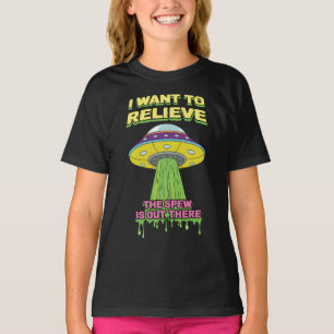 I Wand To Relieve - Funny UFO - Puke Humor T-Shirt