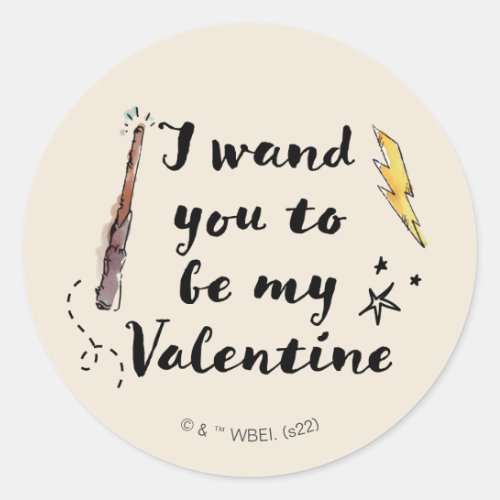 I Wand You To Be My Valentine Classic Round Sticker
