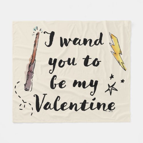 I Wand You To Be My Valentine Fleece Blanket