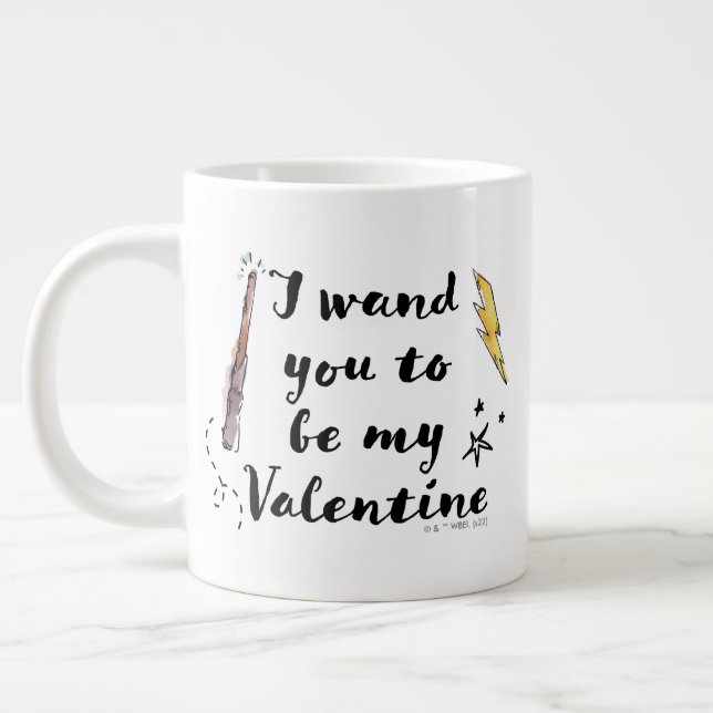 I Wand You To Be My Valentine Giant Coffee Mug (Left)