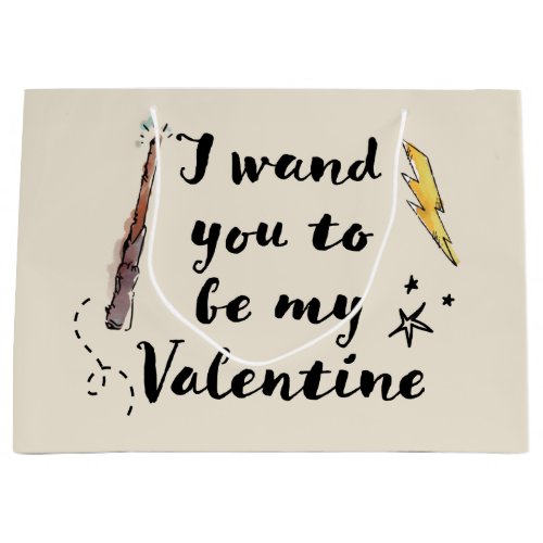 I Wand You To Be My Valentine Large Gift Bag
