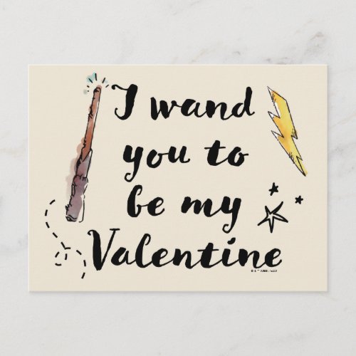 I Wand You To Be My Valentine Postcard