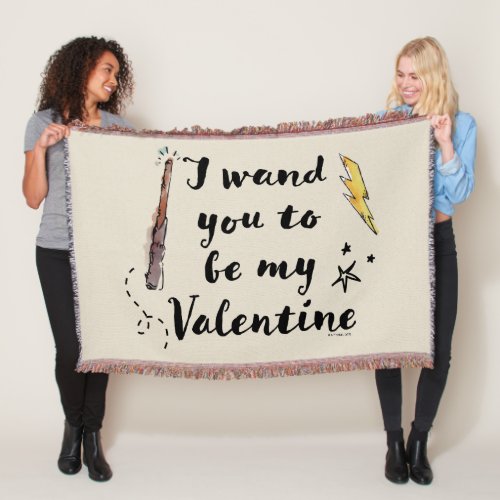 I Wand You To Be My Valentine Throw Blanket