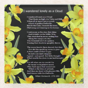 I WANDERED LONELY AS A CLOUD GLASS COASTER