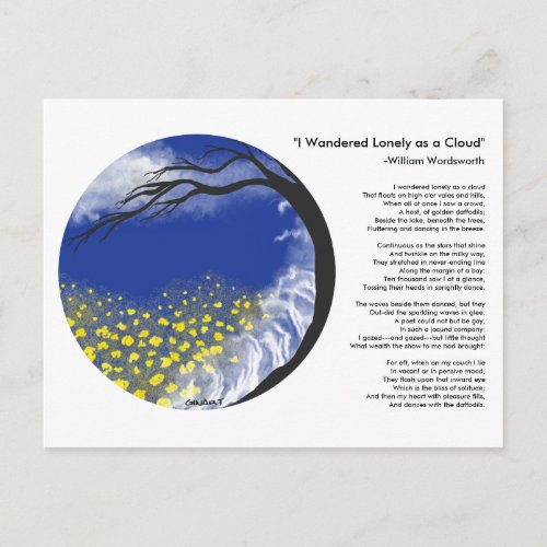 I Wandered Lonely as to Cloud Mandala Postcard