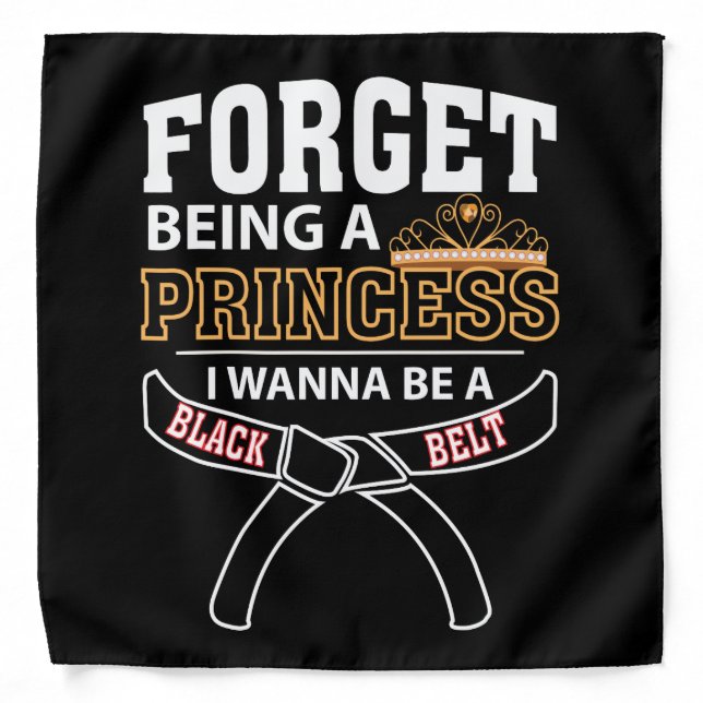 I Wanna Be a Black Belt Funny Karate Bandana (Front)