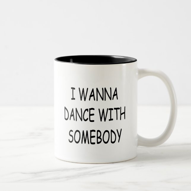 I WANNA DANCE WITH SOMEBODY black Two-Tone Coffee Mug (Right)