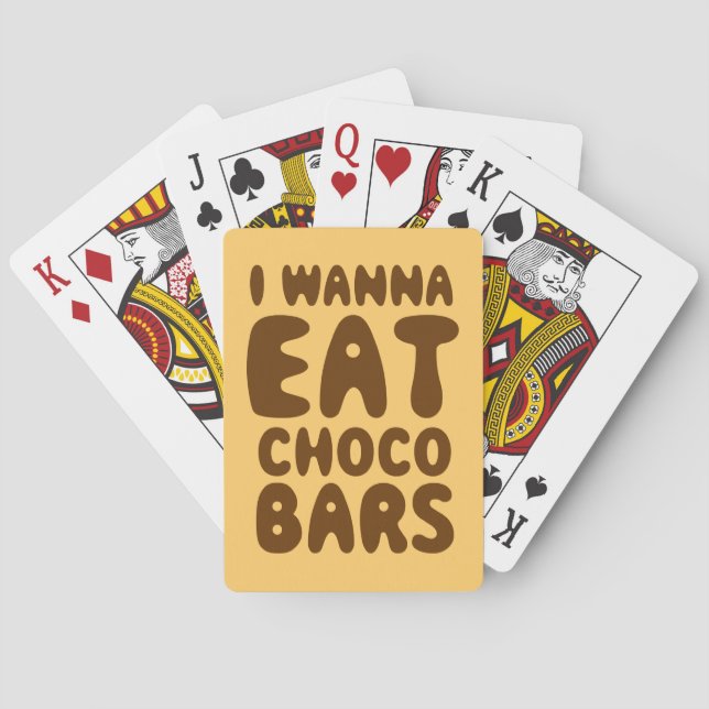 I Wanna Eat Choco Bars Poker Cards (Back)