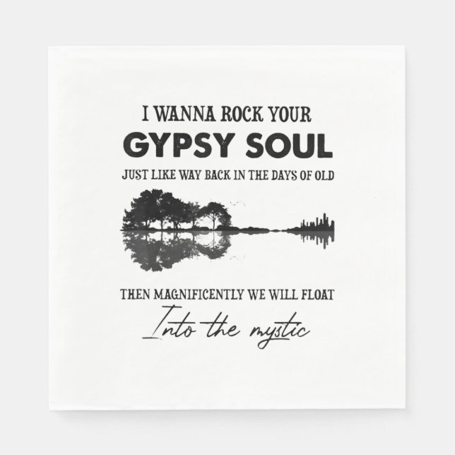 I Wanna Rock Your Gypsy Soul Hippie Guitar Napkins (Front)