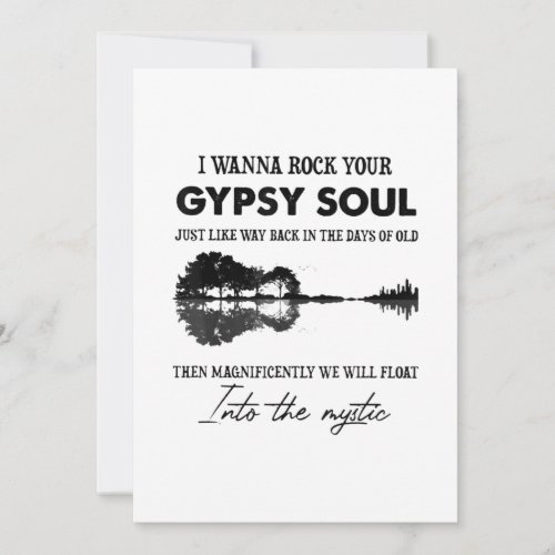 I Wanna Rock Your Gypsy Soul Hippie Guitar Thank You Card
